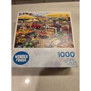 Wonder Forge Market 1000 Piece Interlocking Multicolor Puzzle- Complete